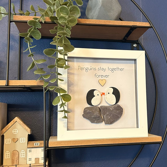Penguins stay together forever Pebble Art