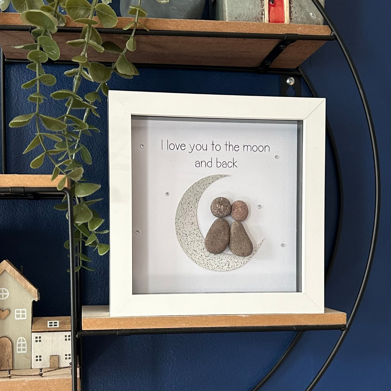 I love you to the moon and back Pebble Art