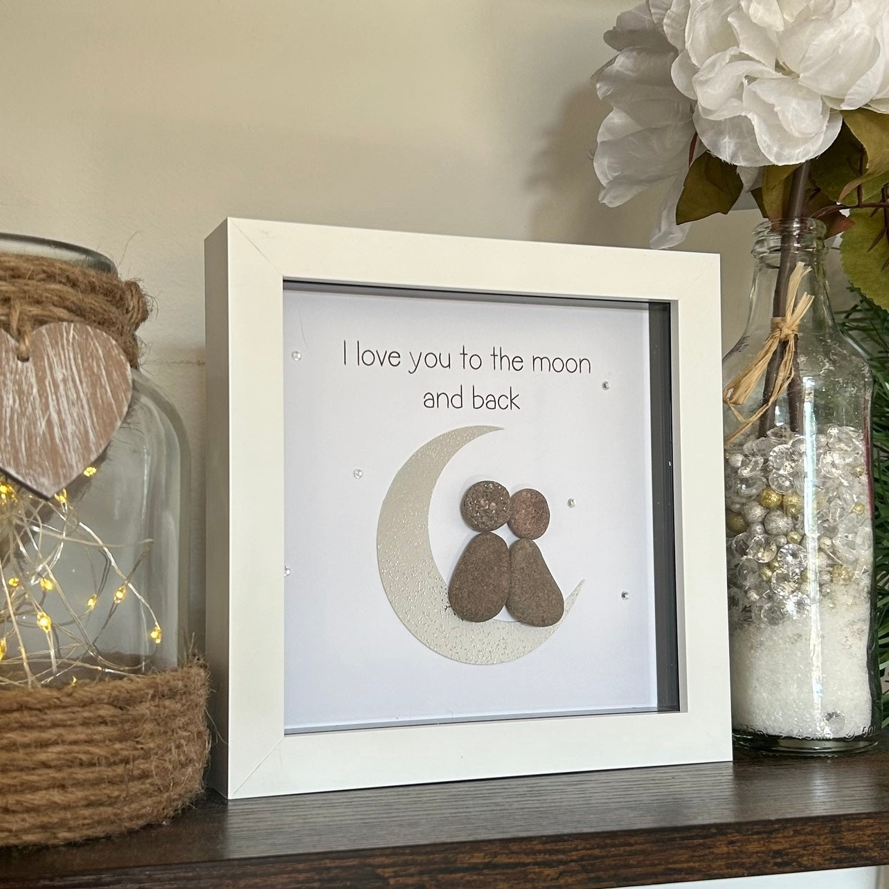 I love you to the moon and back Pebble Art