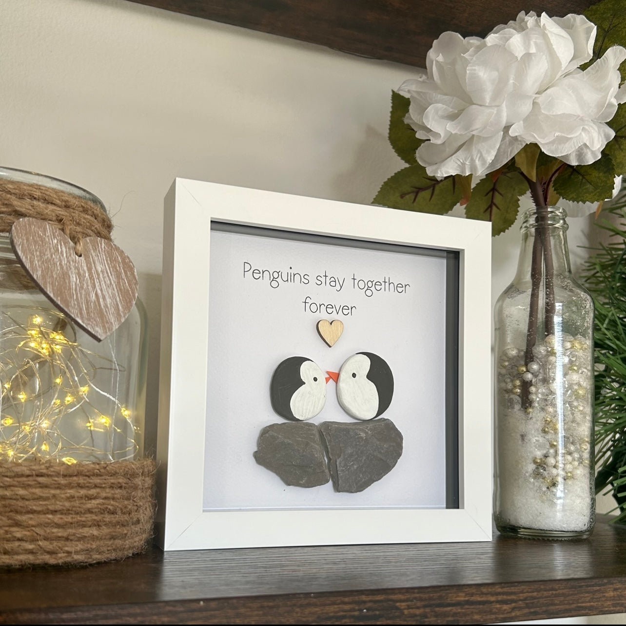 Penguins stay together forever Pebble Art